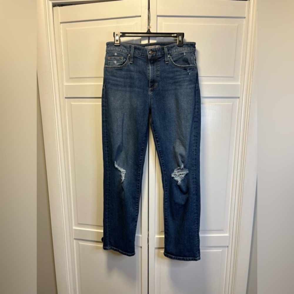 Joe's Jeans Straight Leg Distressed Blue Jeans